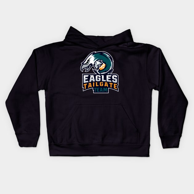 Eagles Tailgate Team Official Tee Kids Hoodie by Tailgate Team Tees